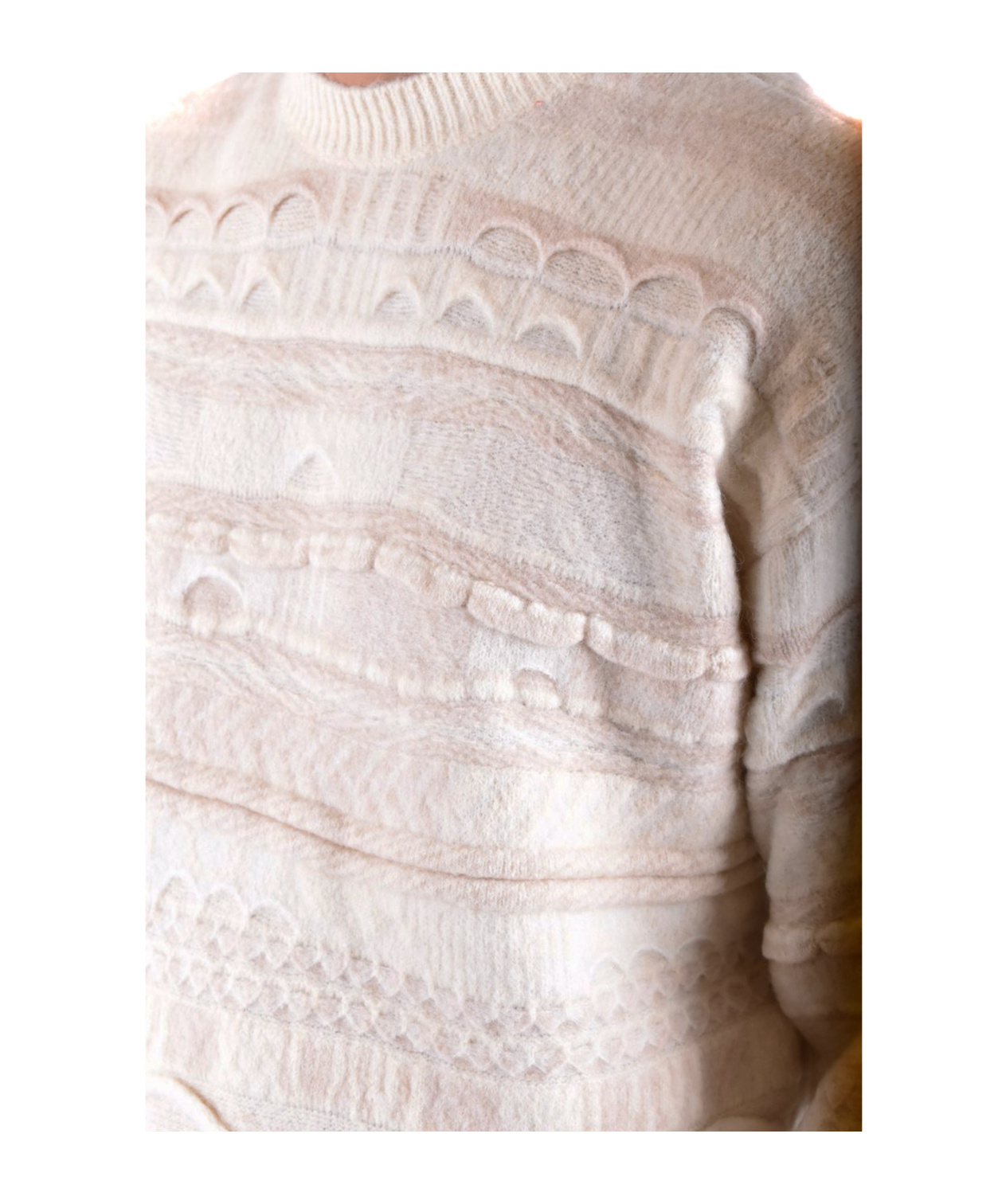 Laneus Textured Knitwear In Soft Creamy Hue In Neutral