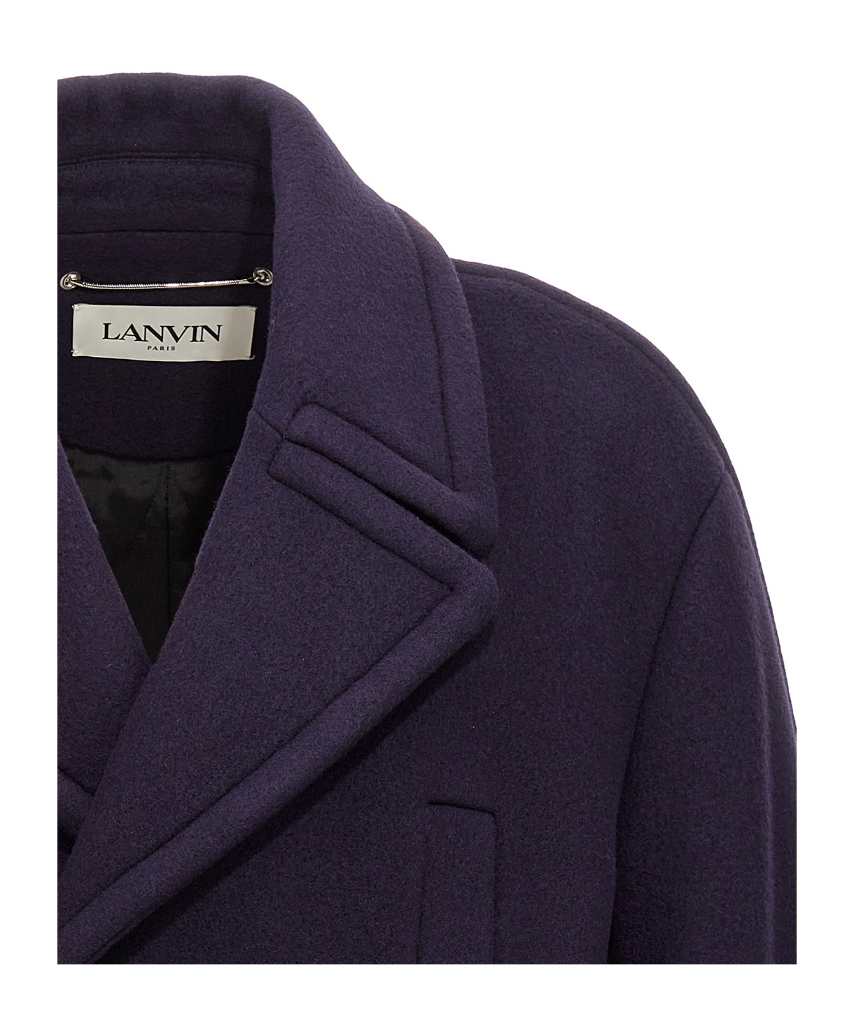 Lanvin Double-breasted Coat In Black