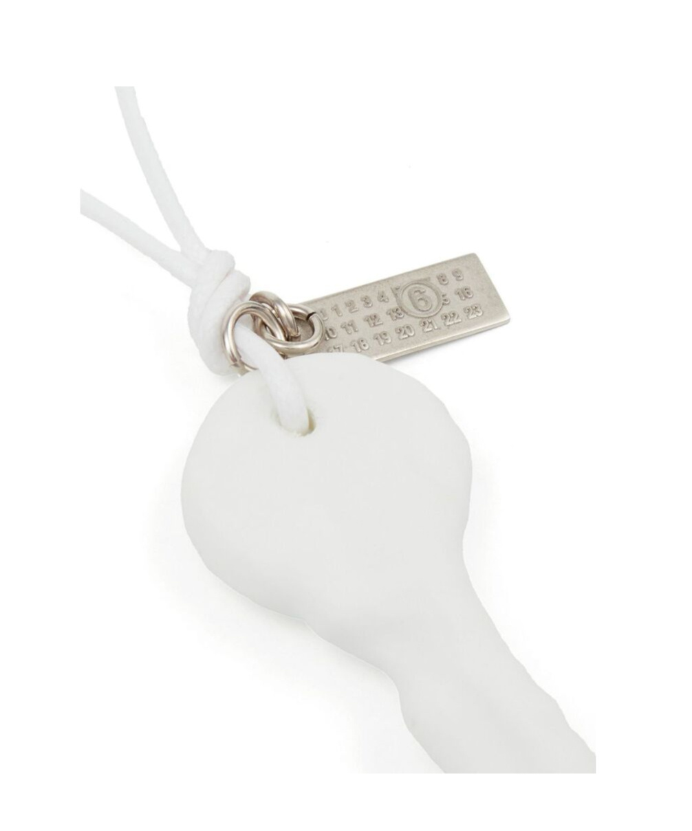 Shop Mm6 Maison Margiela Key Pendant Necklace In White
