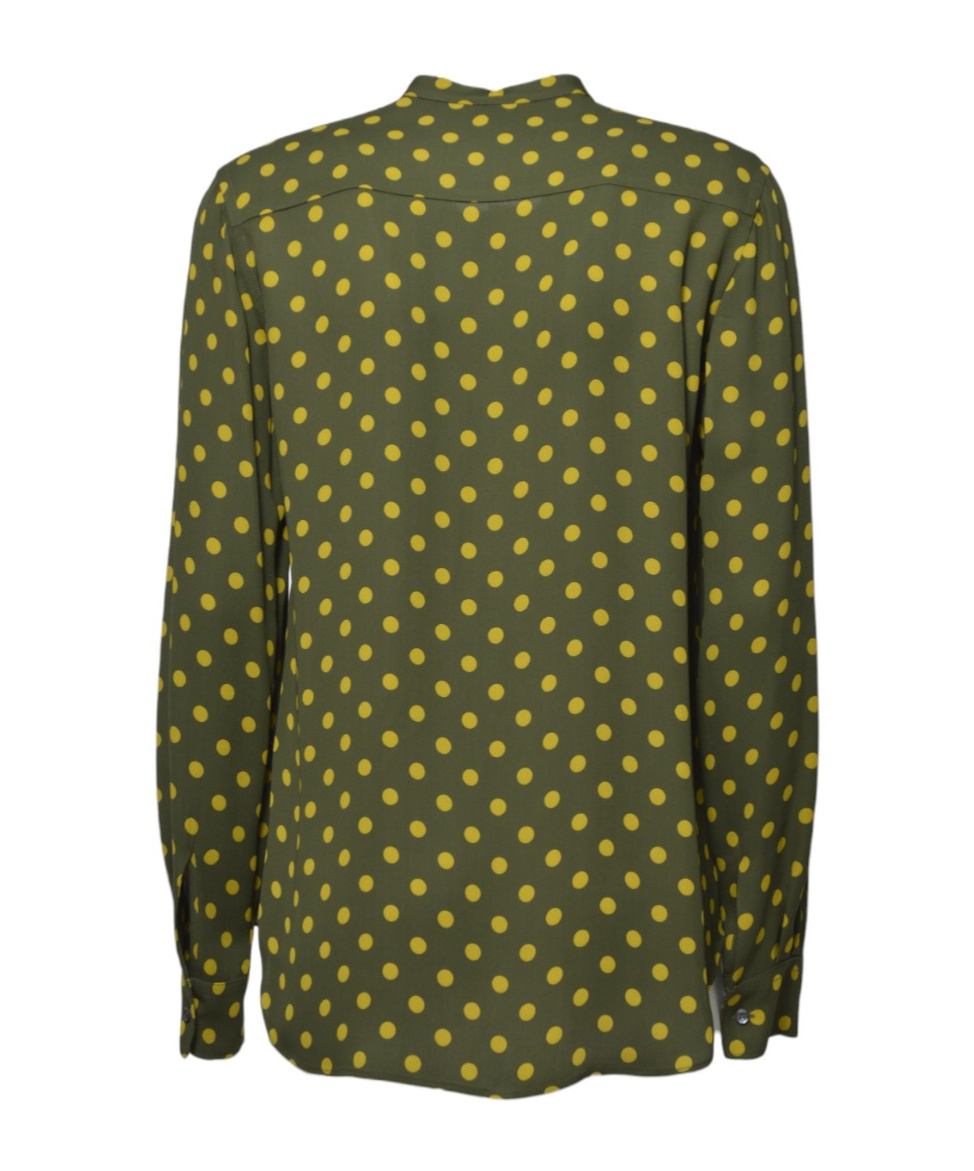 Aspesi Polka Dot Viscose Crepe Shirt In Green