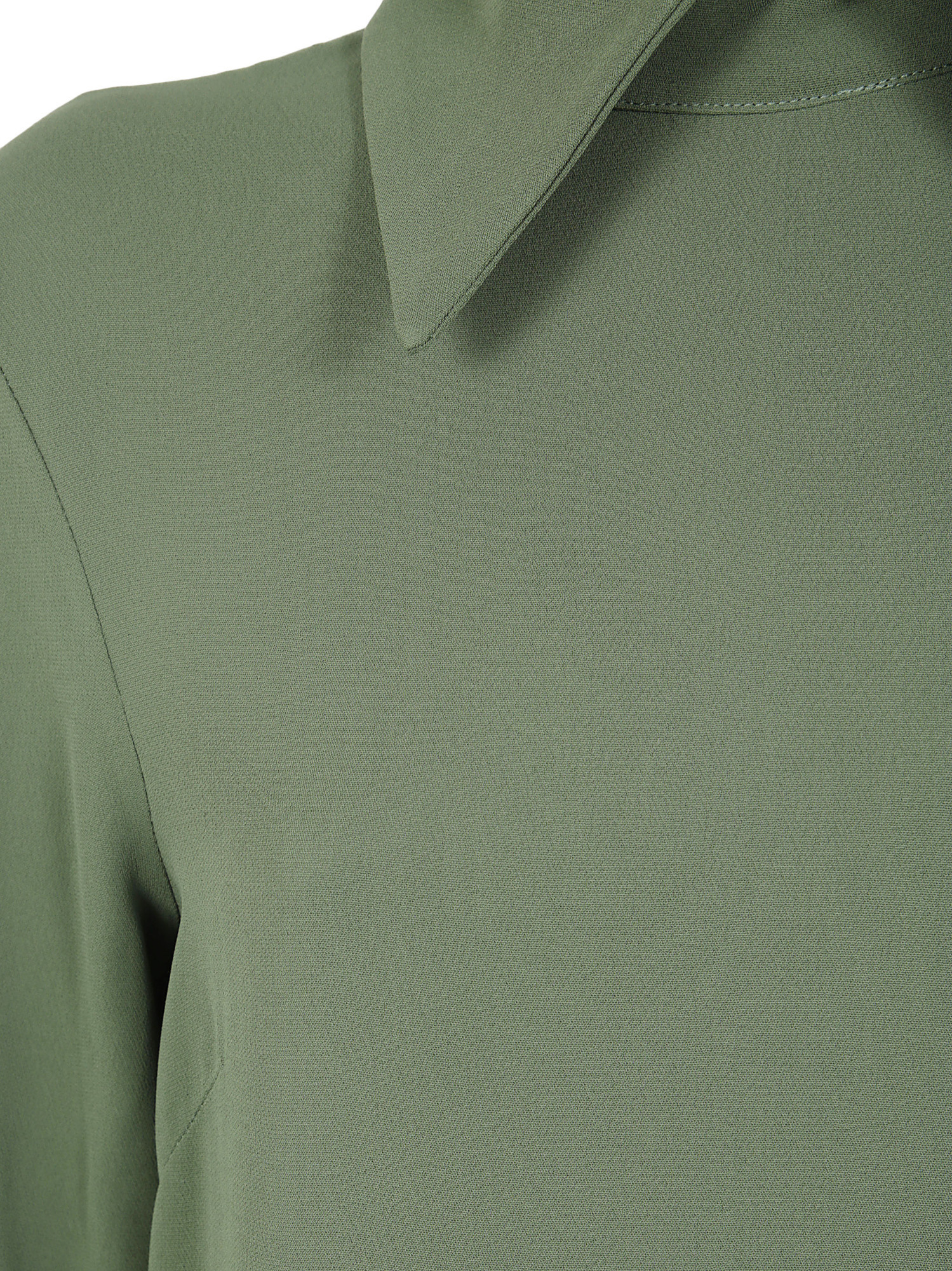 Semicouture Long Sleeve Dress Pointed Collar In Green