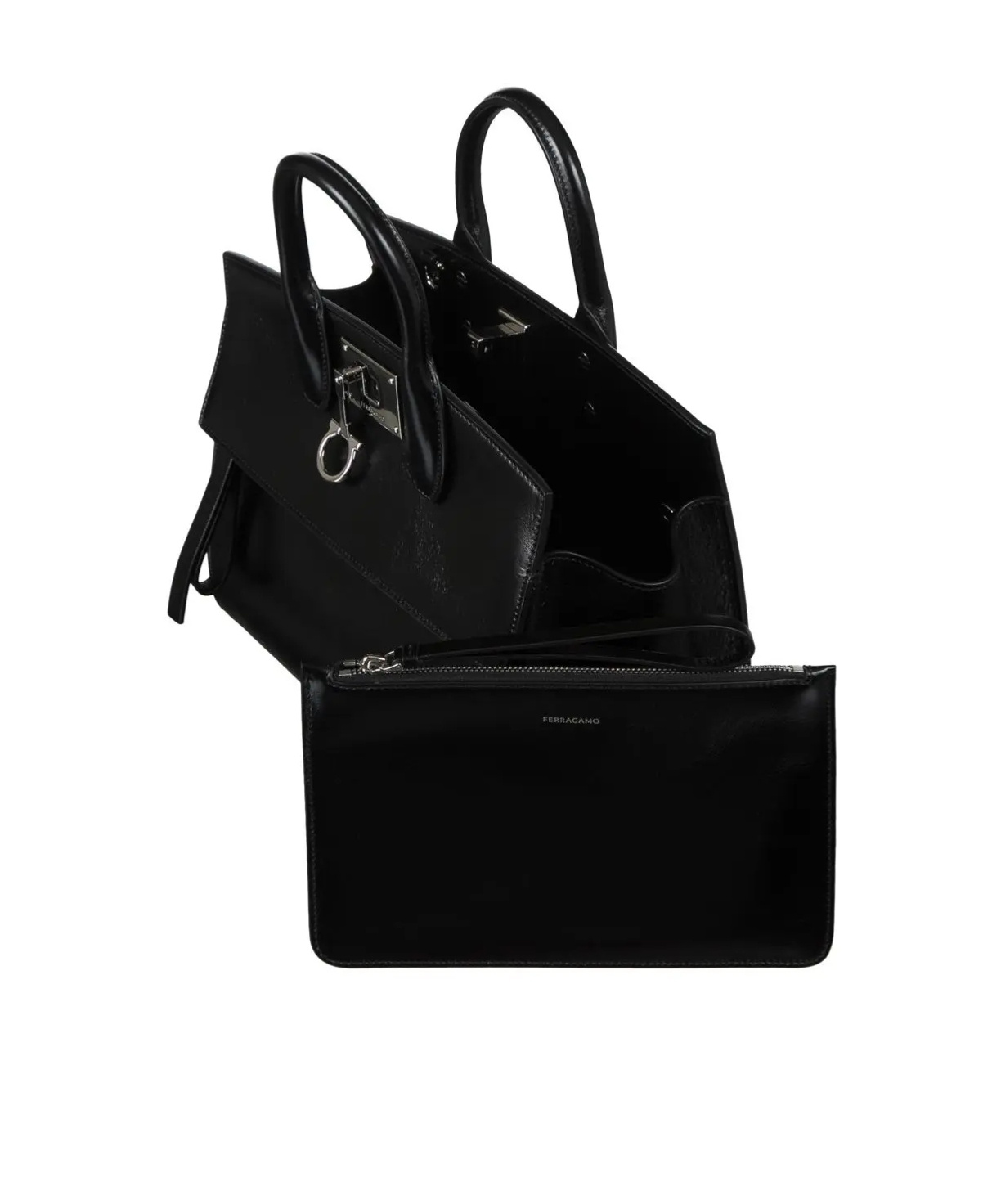Ferragamo Small Studio Shoulder Bag In Black