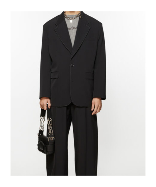 Acne Studios Contrast-stitching Blazer In Black