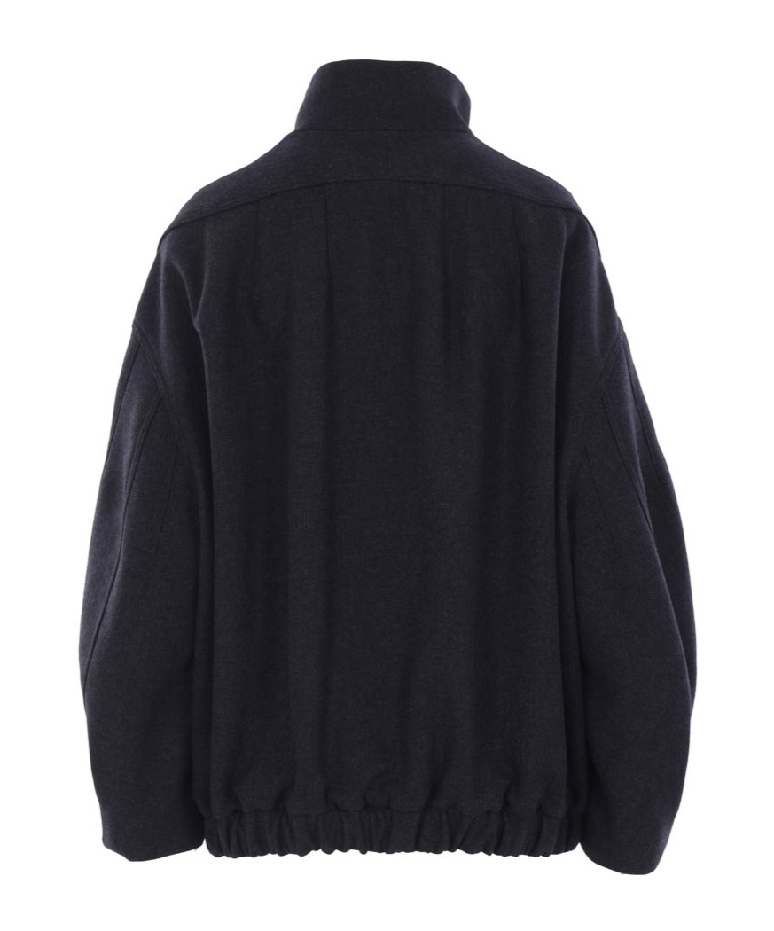 Dries Van Noten Oversized High Collar Jacket With Elastic Hem In Black