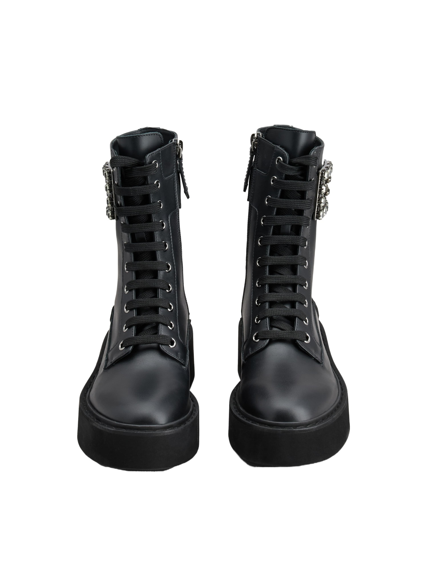 Roger Vivier Women Viv Rangers High Stra Lace-up Boot In Black