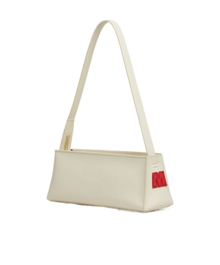 Marni Borsa A Spalla Museo Baguette In Pelle Crema