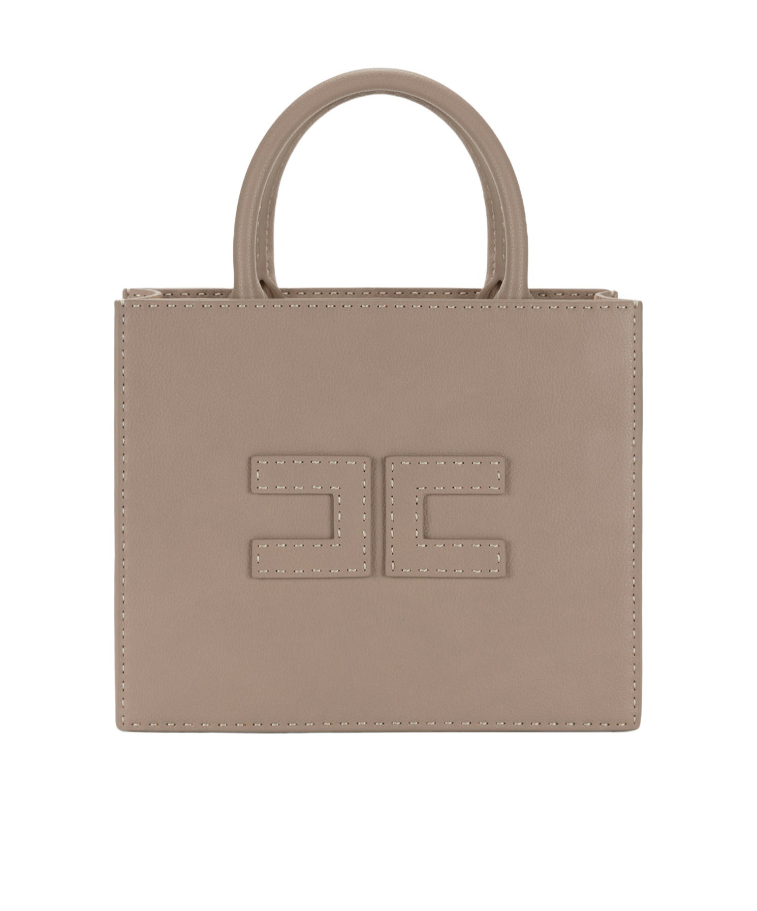 Shop Elisabetta Franchi Medium Franchi Tote Bag In Nude