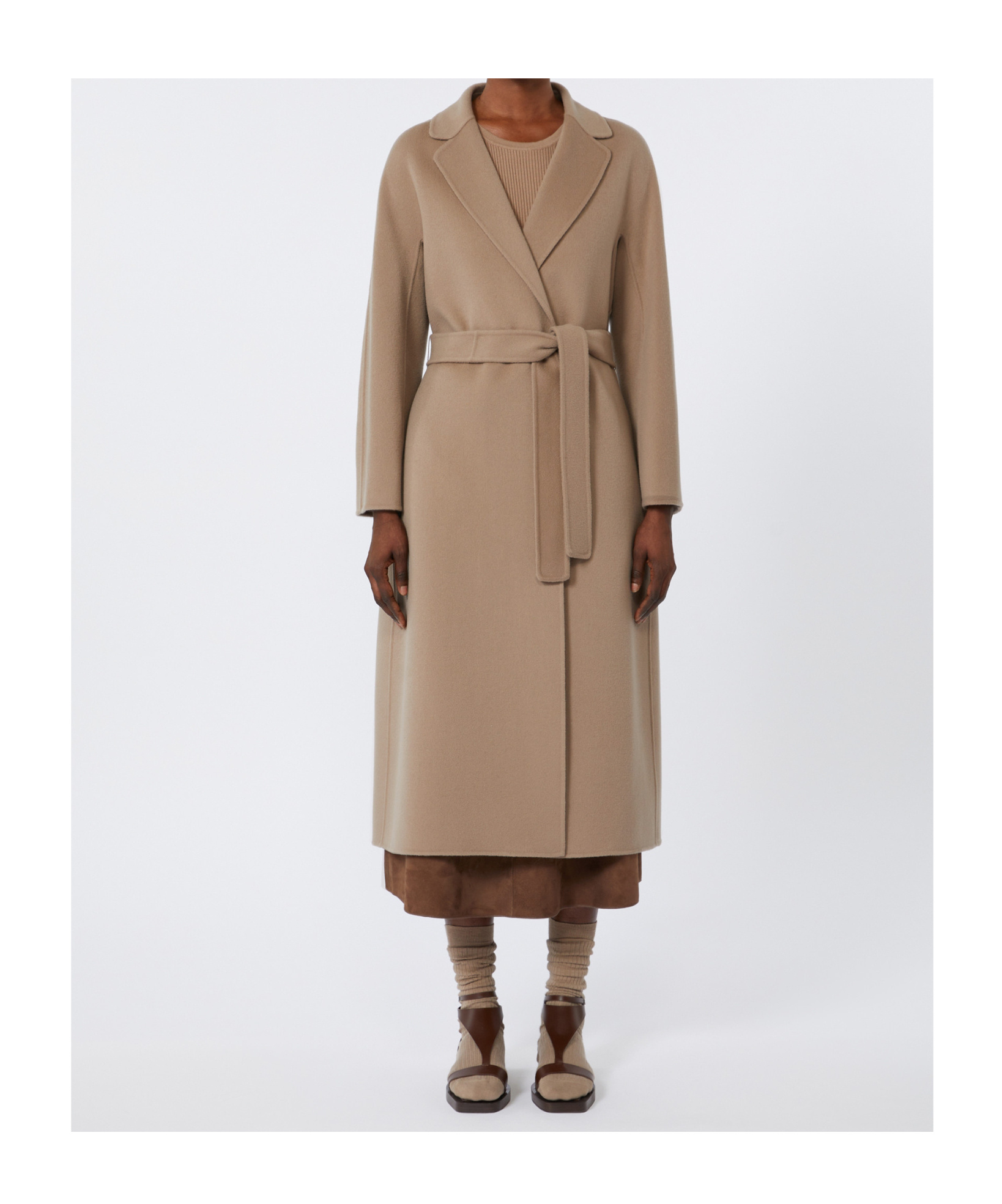 MAX MARA WOOL BROADCLOTH MIDI COAT