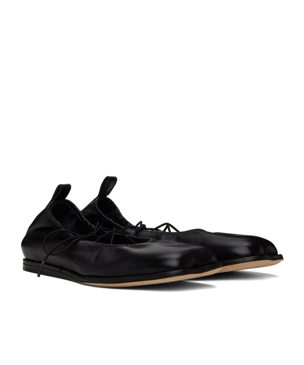 Simone Rocha Heart-shaped Toe Ballet Shoes In Black