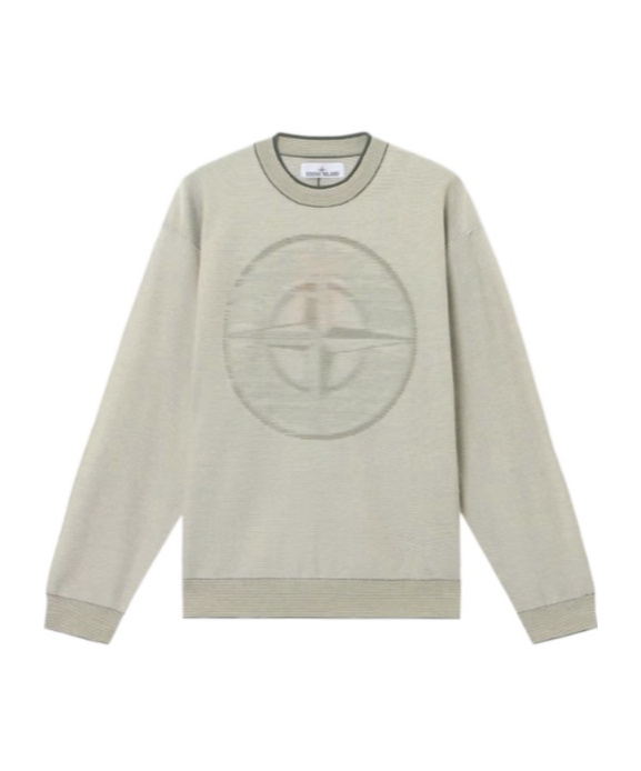 Stone Island Knit Mock Neck Jumper In Green