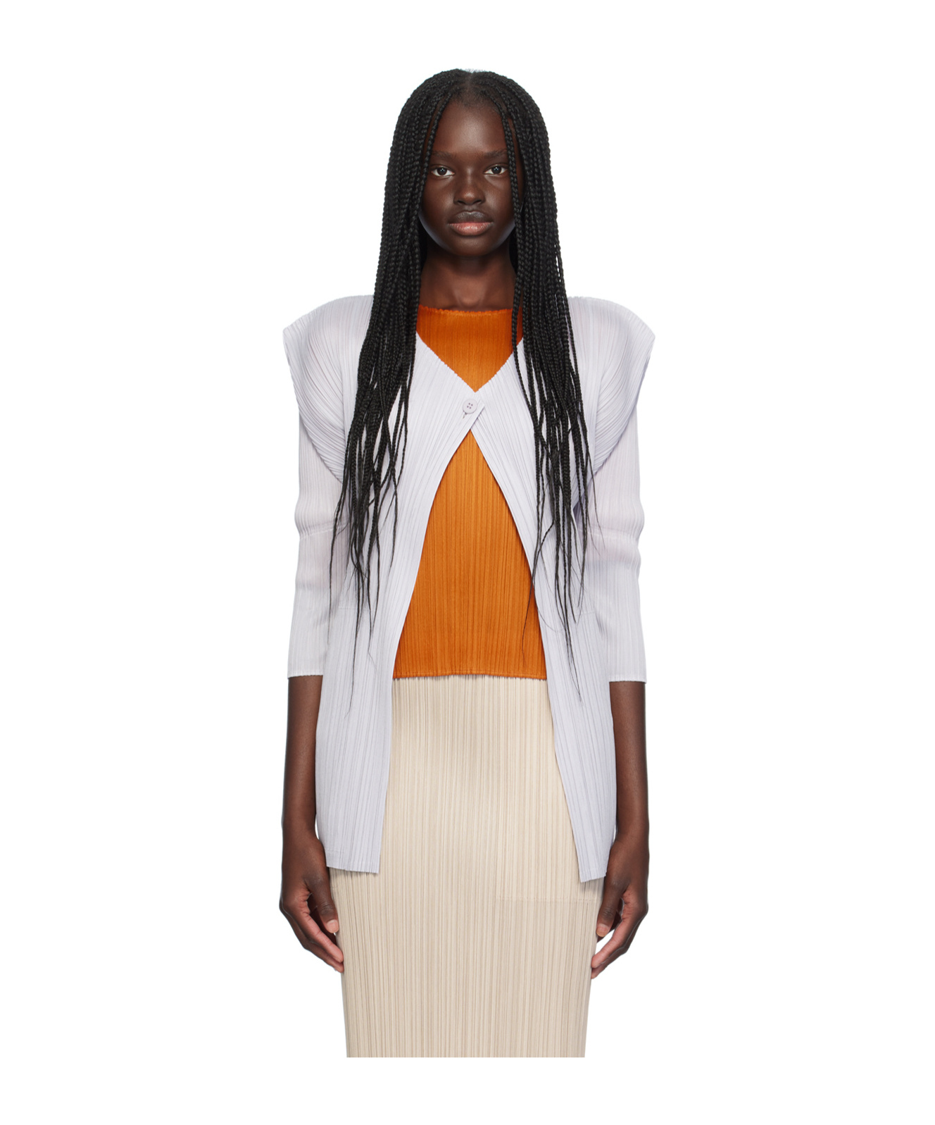 ISSEY MIYAKE MONTHLY COLORS JULY SINGLE-BUTTON SWEATER