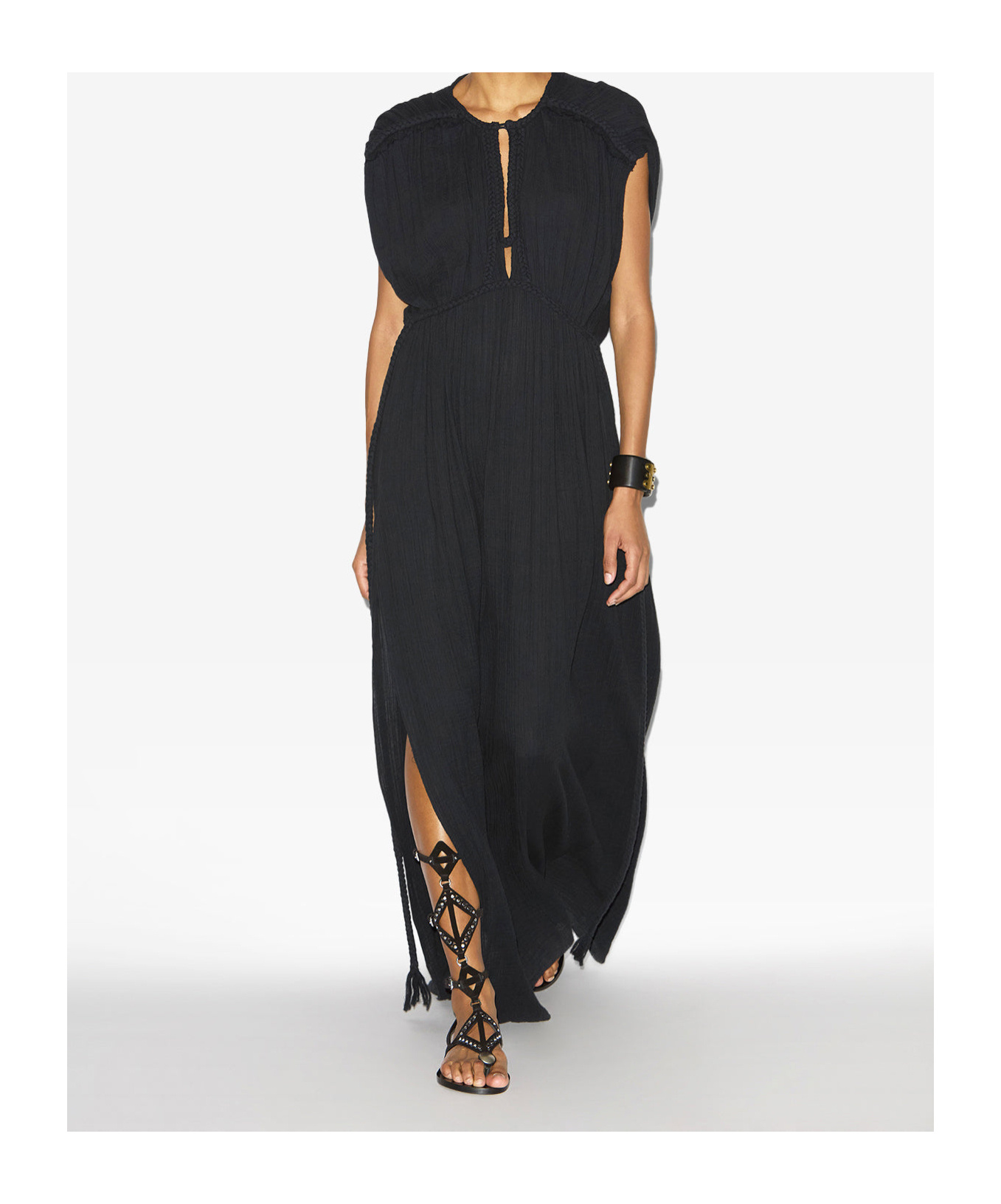 Isabel Marant Women's Joya Cotton Long Dress In Black