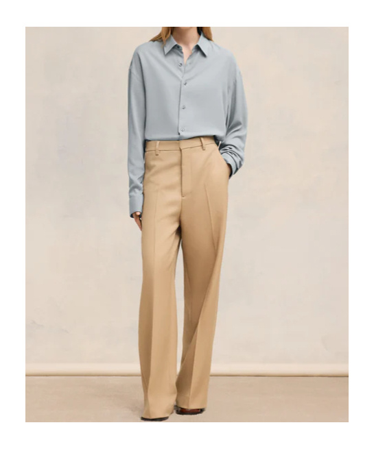 Ami Alexandre Mattiussi Buckle Long-sleeved Shirt In Gray