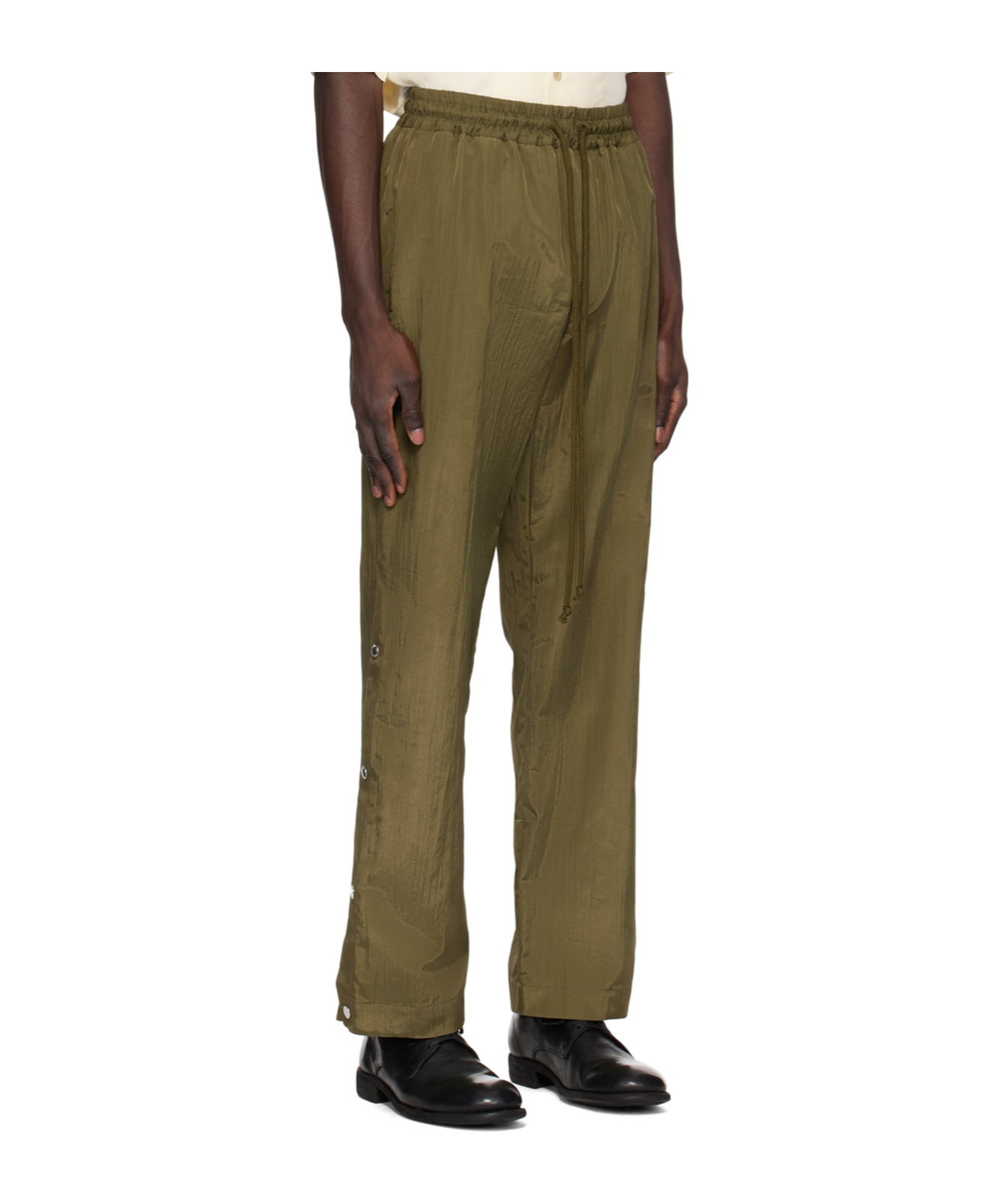 SONG FOR THE MUTE LOGO-STUDS STRAIGHT-LEG TROUSERS 