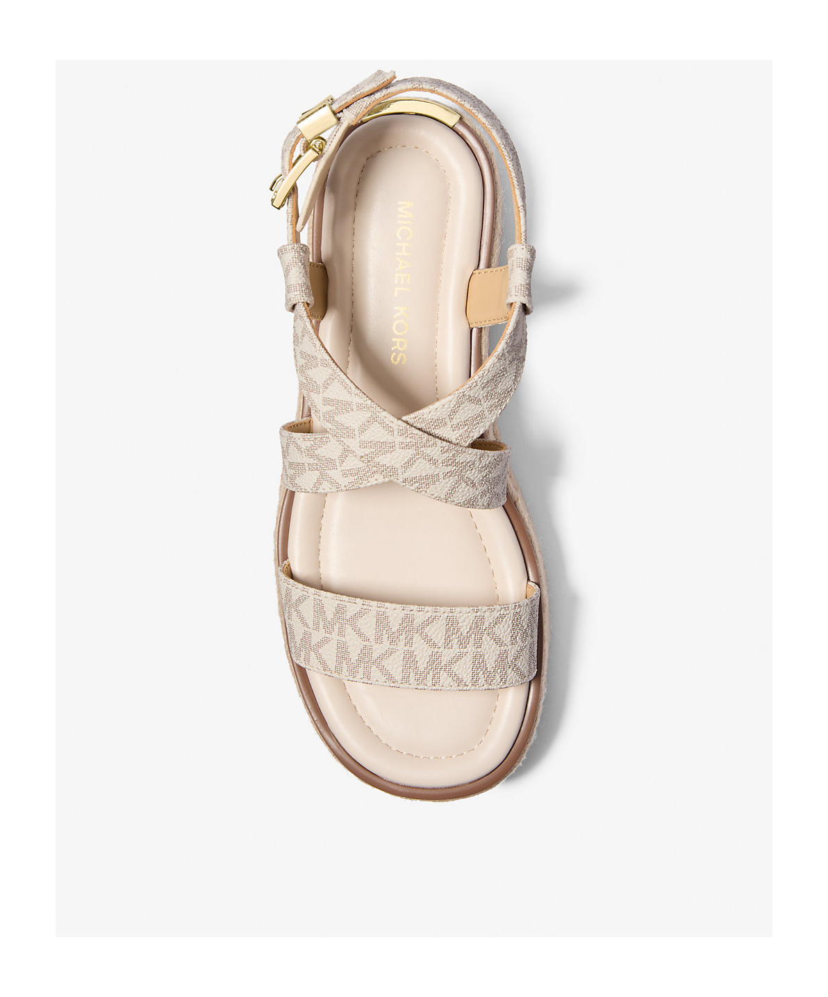 Michael Kors Round-headed Sandals With Platform Soles In Nude