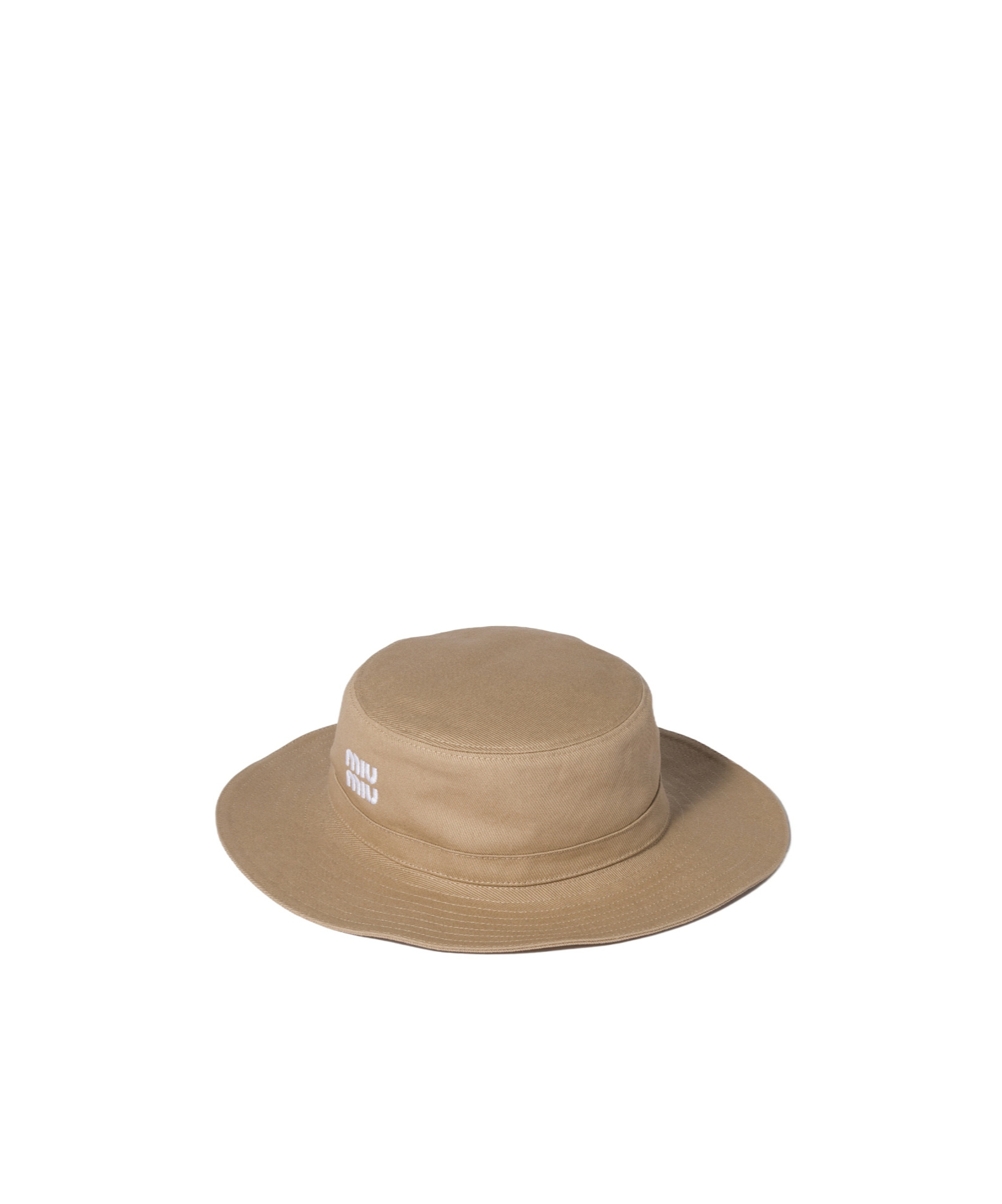 Miu Miu Drill Hat In Khaki/white