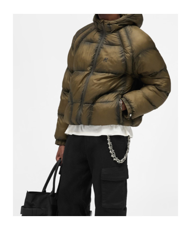 Represent Padded And Quilted Nylon Down Jacket In Green