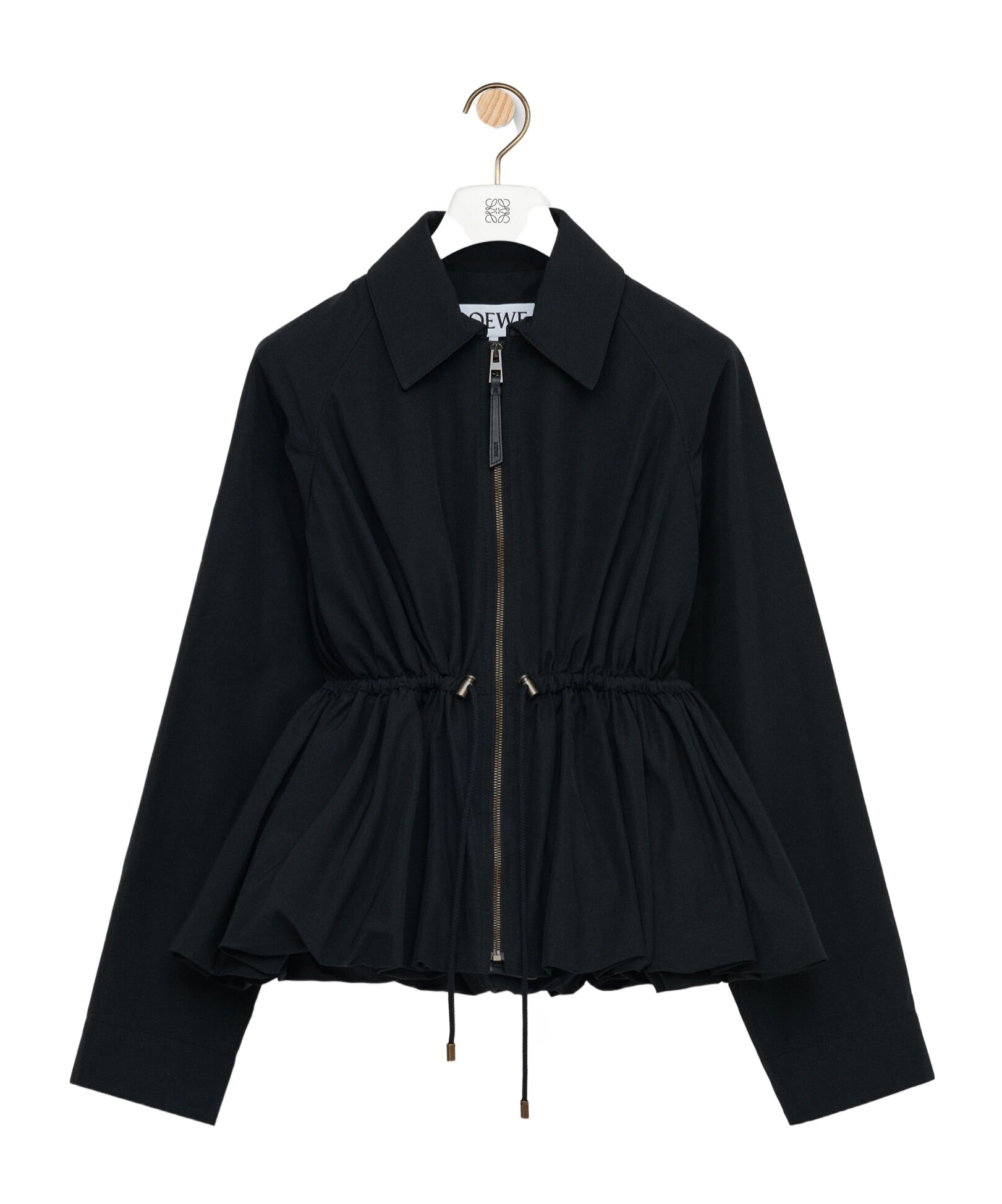 Loewe Womens Black Drawstring-waist Cotton-blend Jacket In Black