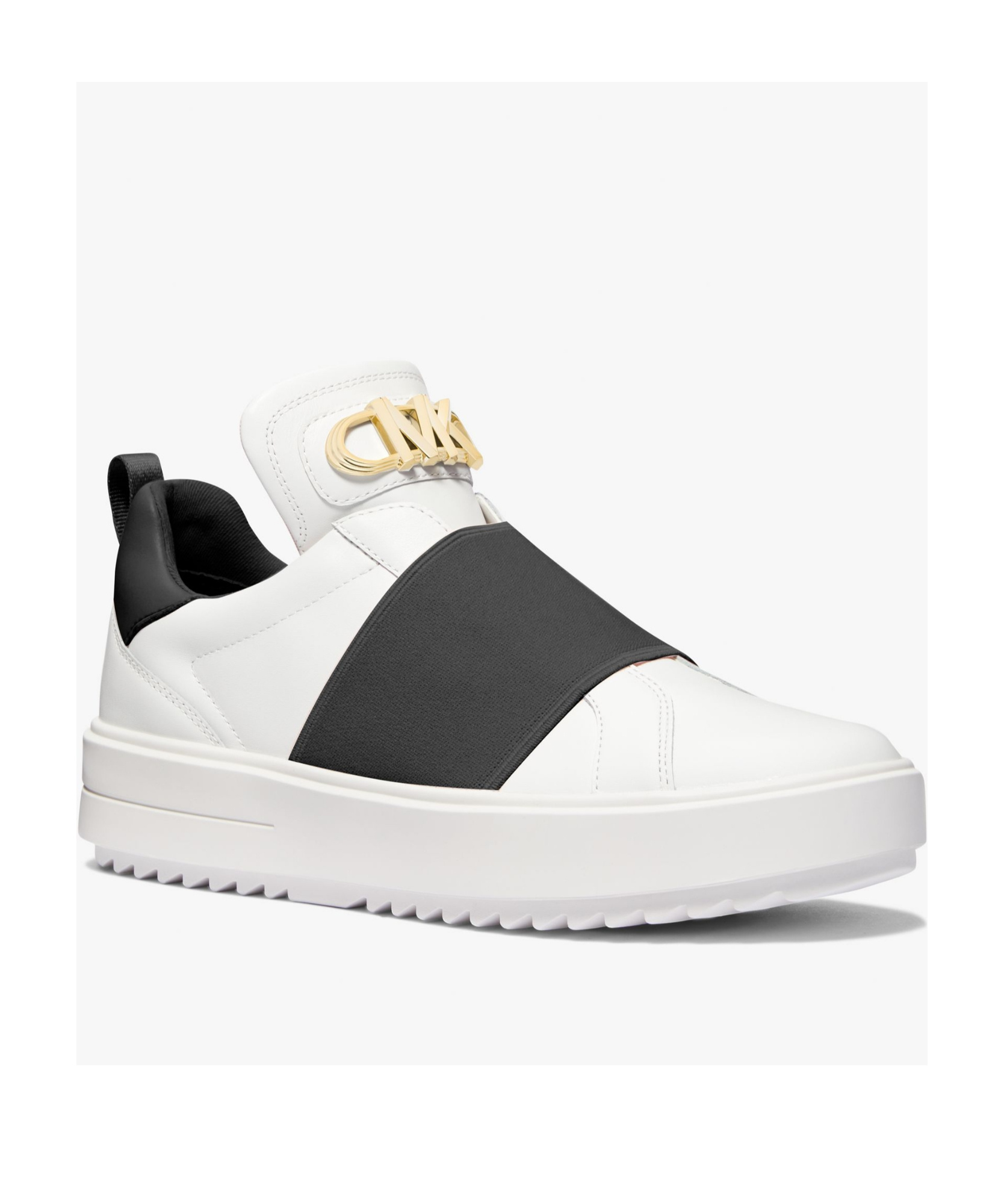 Michael Kors Emmett Round Head And Low Top Casual Shoes In White