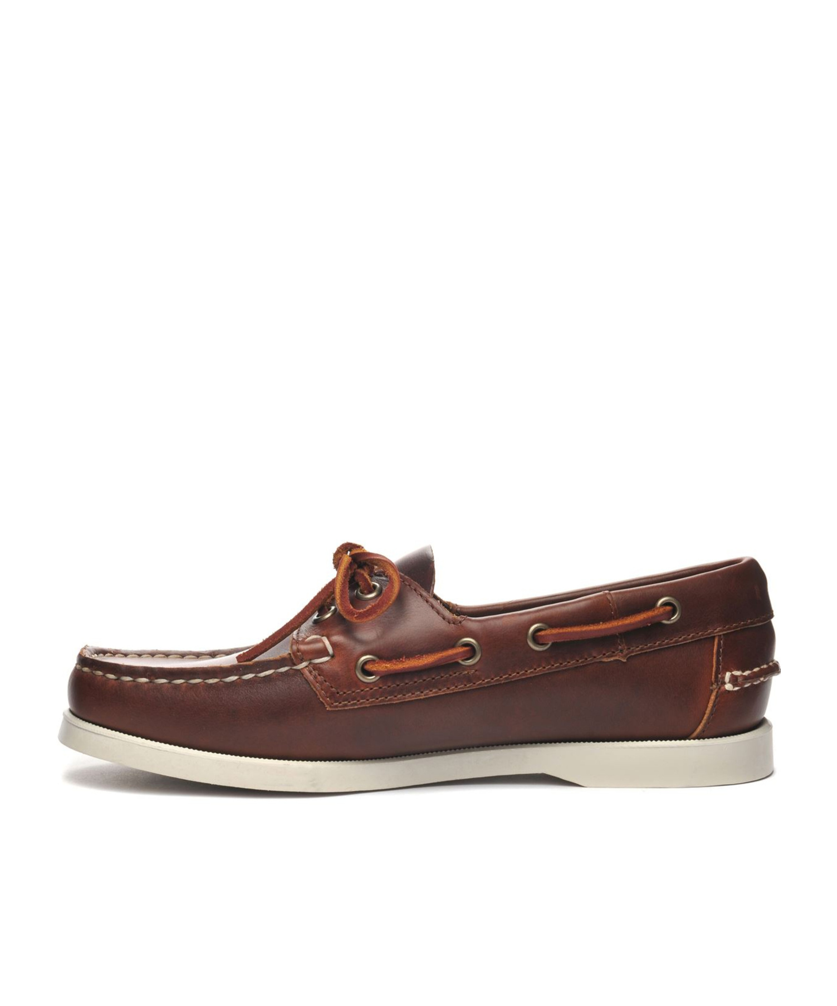 Sebago Docksides Portland Waxed Leather Boat Shoes In Red