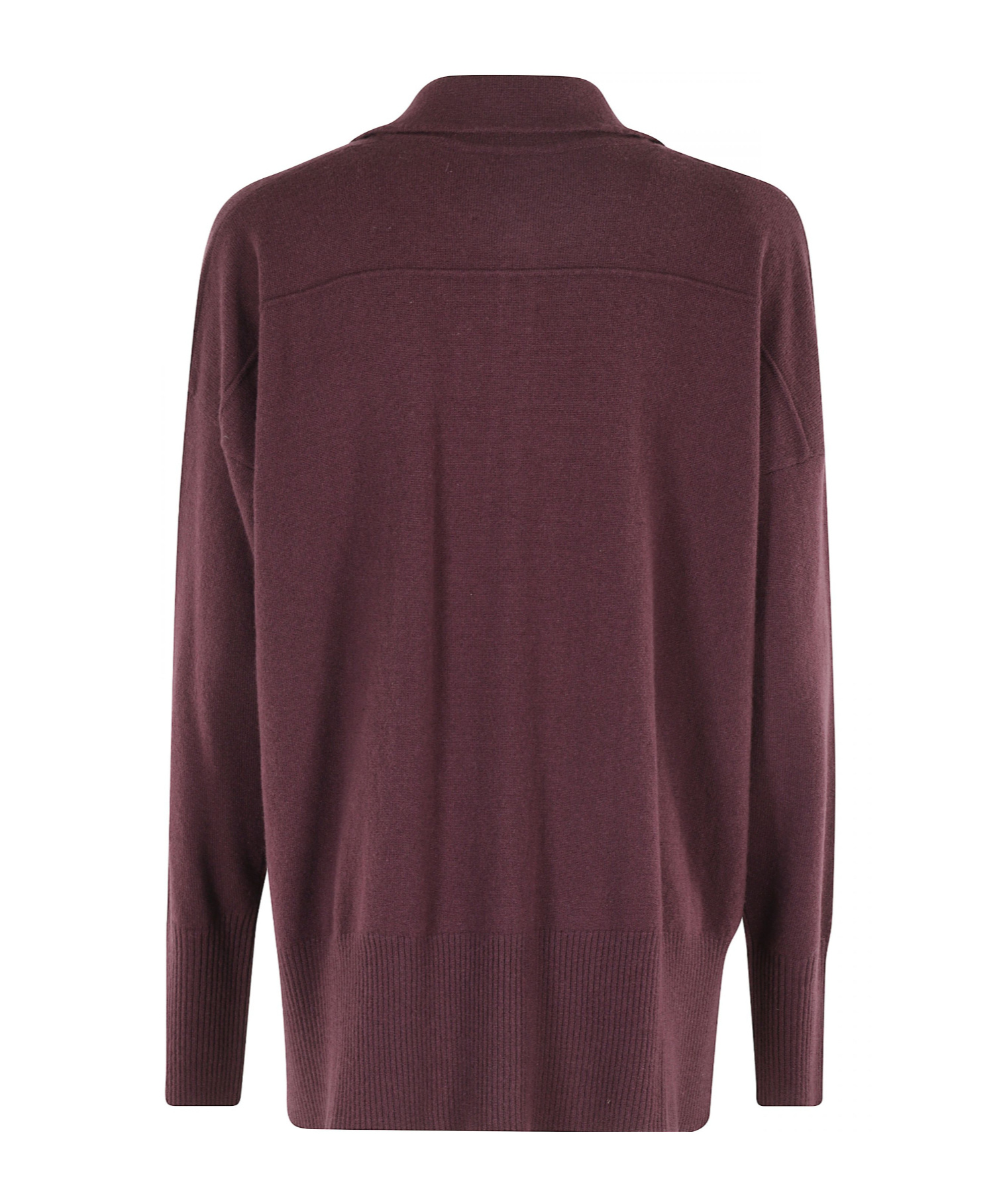 Roberto Collina Oversized Burgundy Polo Shirt With Classic Collar In Multi
