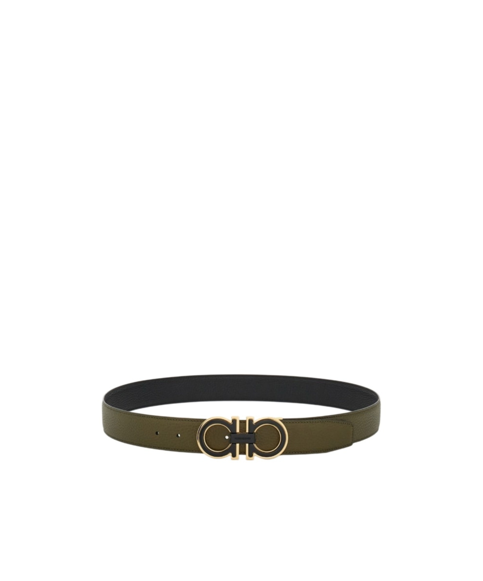 Ferragamo Double-sided Belt In Black