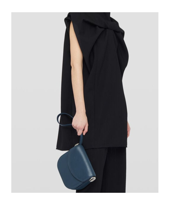 Jil Sander Coin Leather Crossbody Bag In Blue