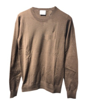 Shop Burberry Rib Round-neck Sweater In Brown