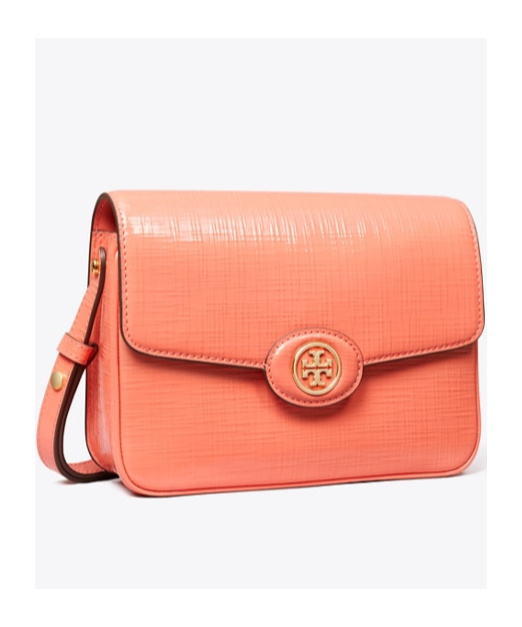 Tory Burch Robinson Crosshatched Convertible Shoulder Bag In Pink