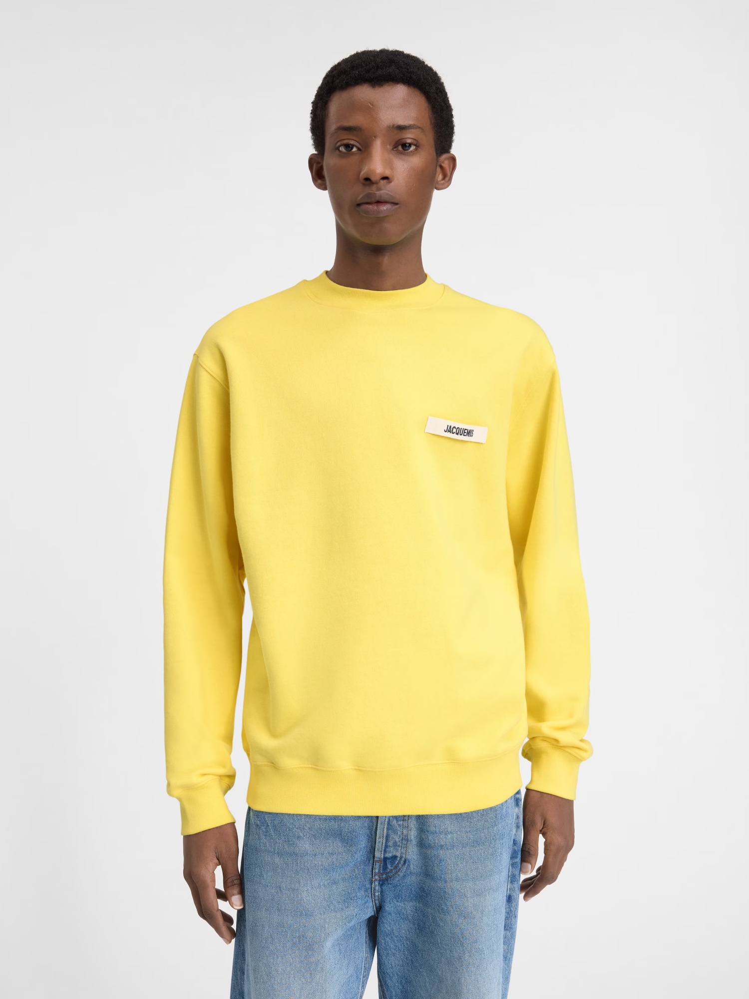 Jacquemus Gros Grain Logo-embroidered Hoodie In Yellow
