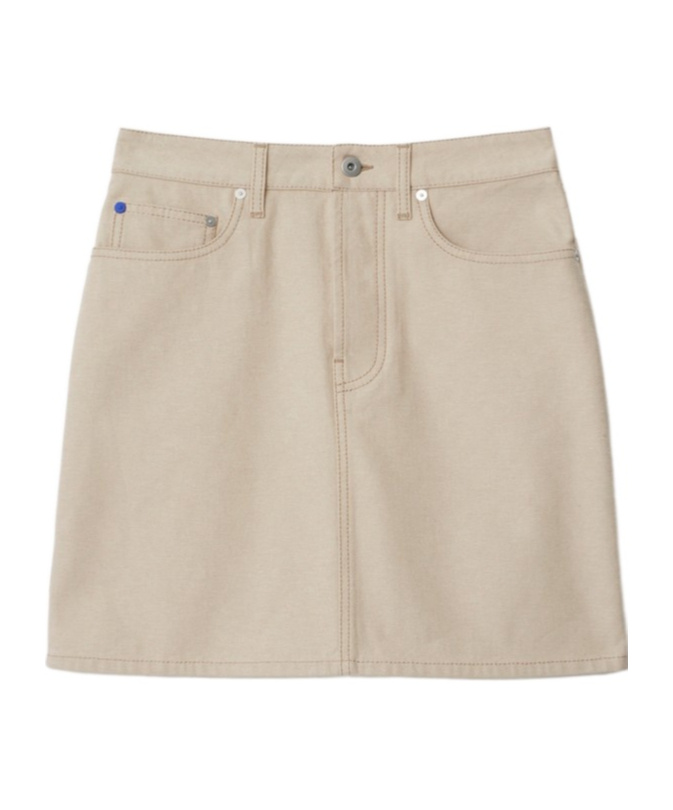 Burberry Equestrian Knight Denim Skirt In Rubble