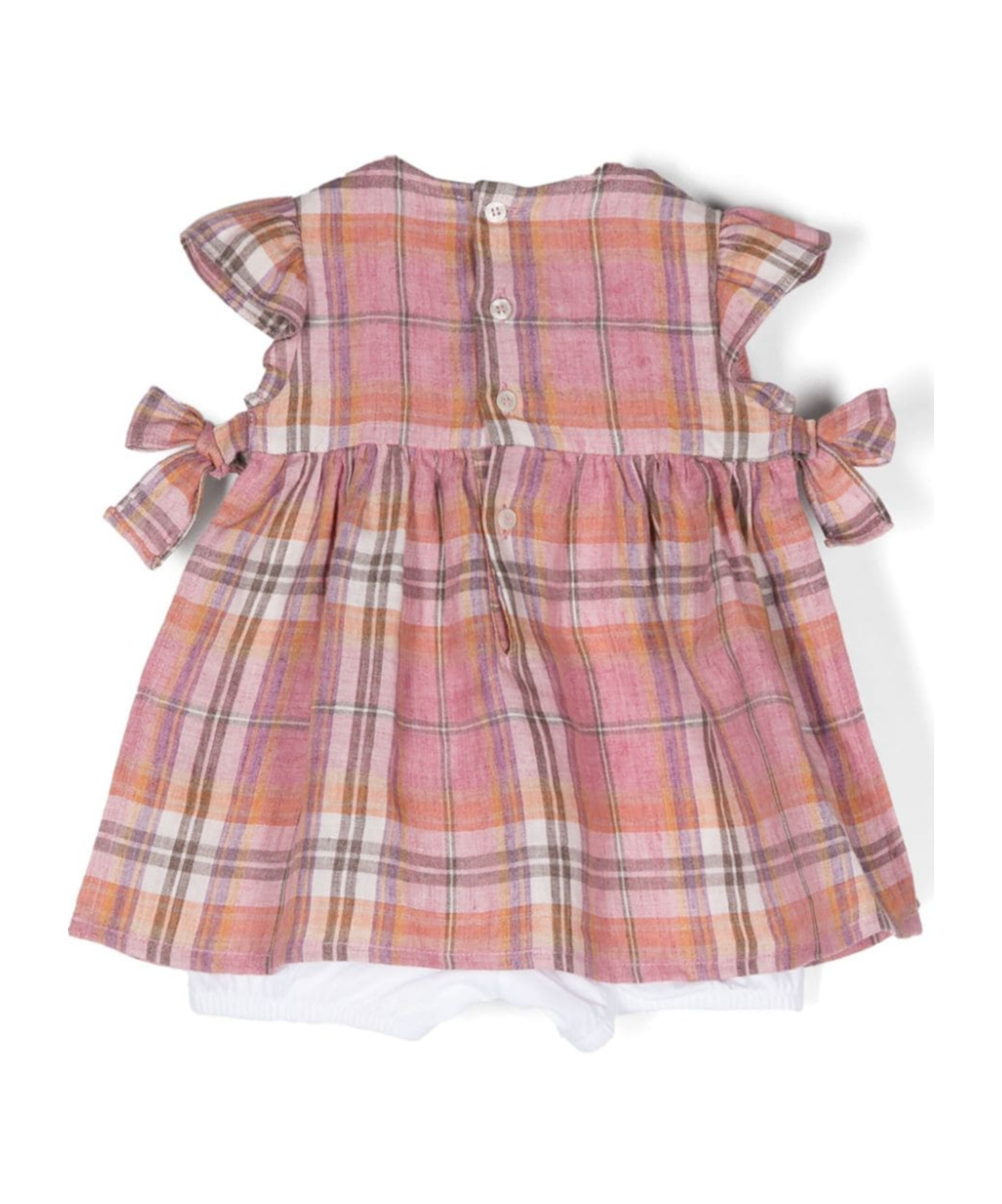 Il Gufo Plaid-check Cotton Babygrow Set In Pink