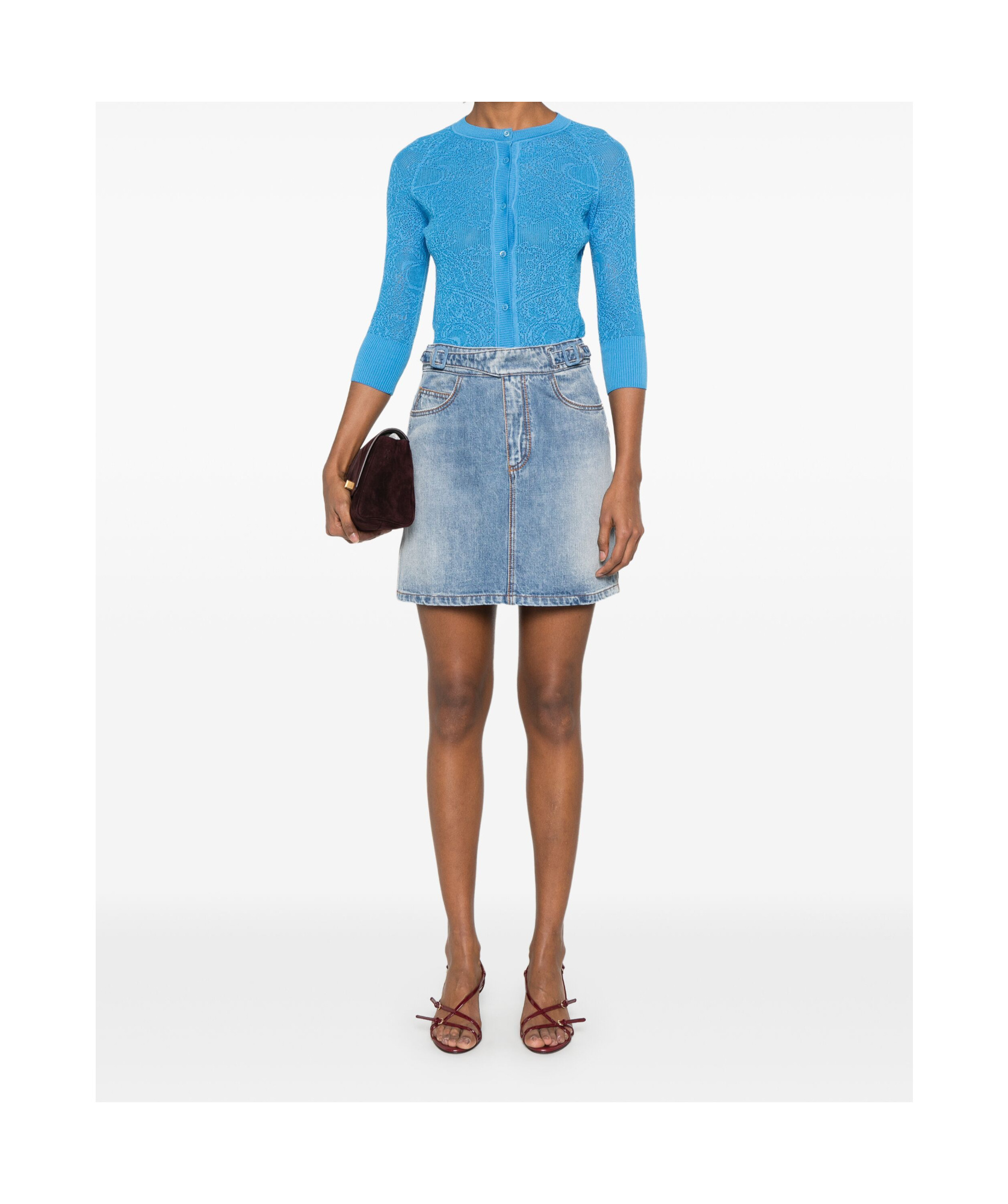 Ermanno Scervino Lace Cardigan In Blue