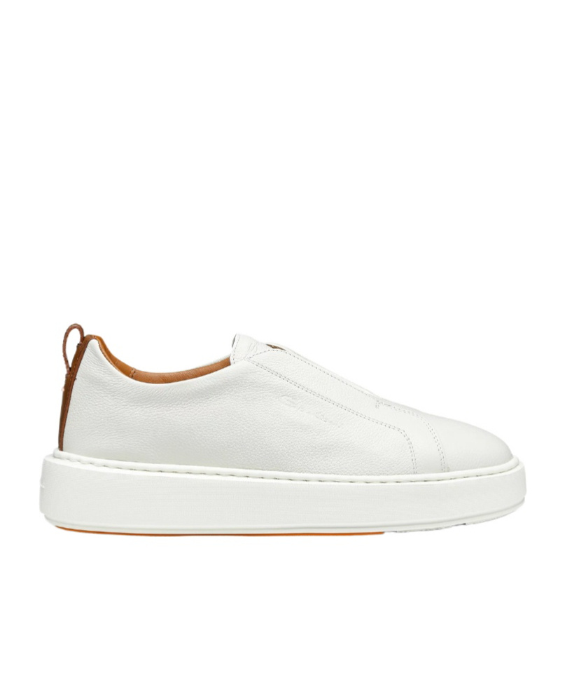 Santoni Leather Low-top Sneakers In White
