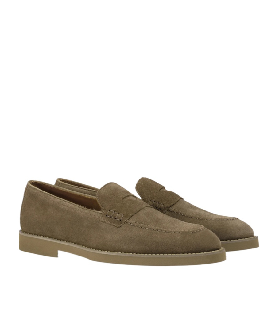 Doucal's Brown Suede Leather Loafers In Cocoa
