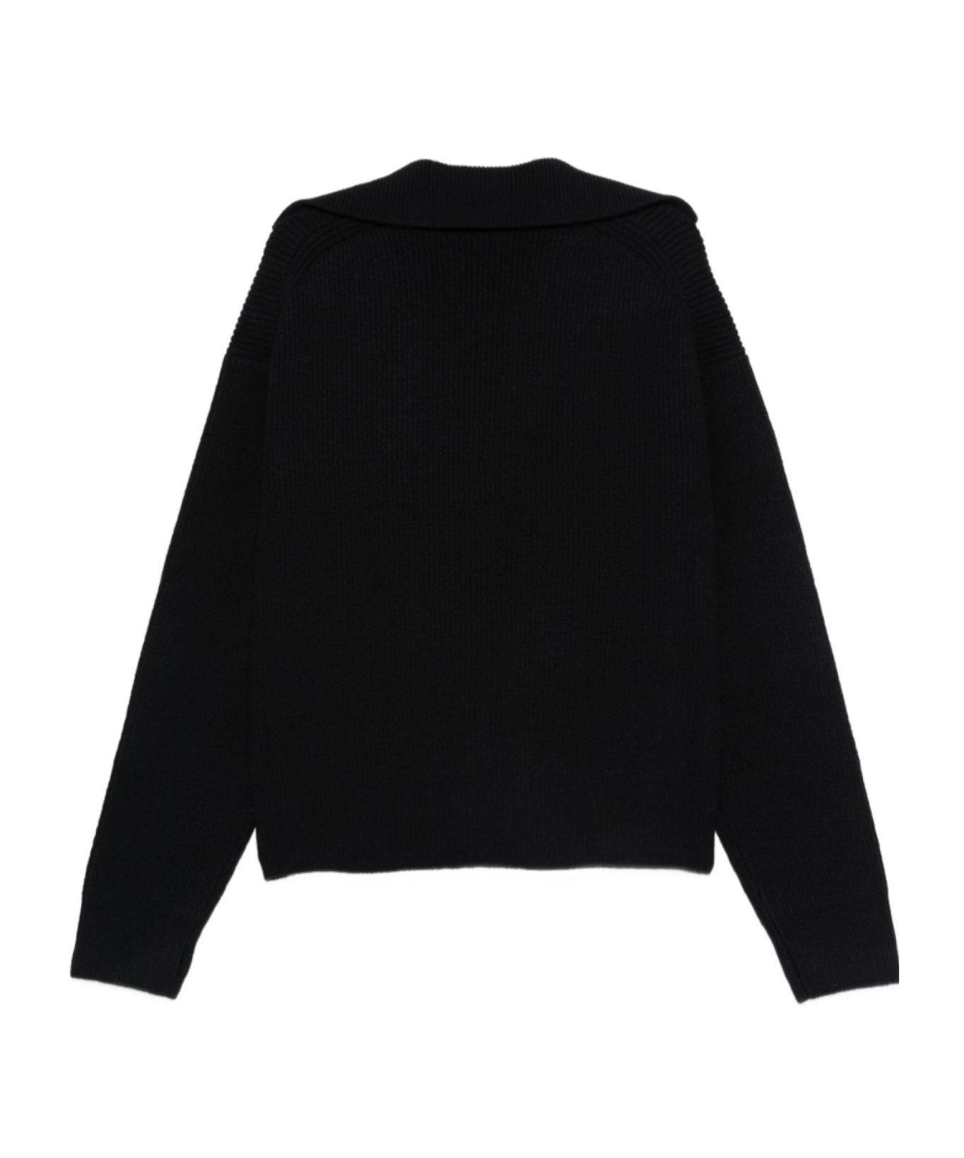 Studio Nicholson Lapel Sweater In Black