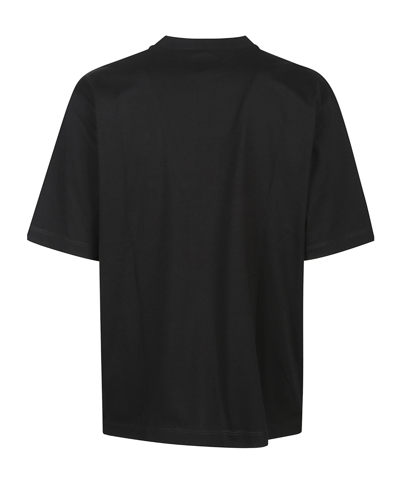 Dsquared2 Black Crewneck T-shirt With Logo Lettering On The Front In Cotton Man In Black