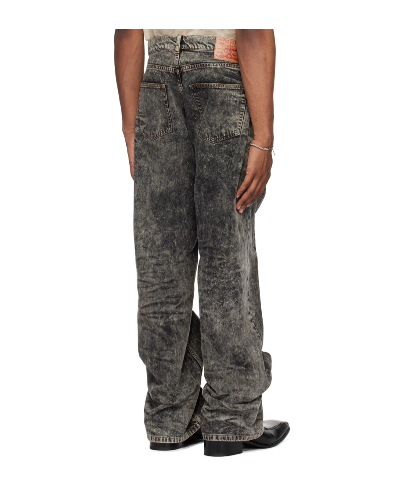 Y/project Logo-decorated Jeans In Black