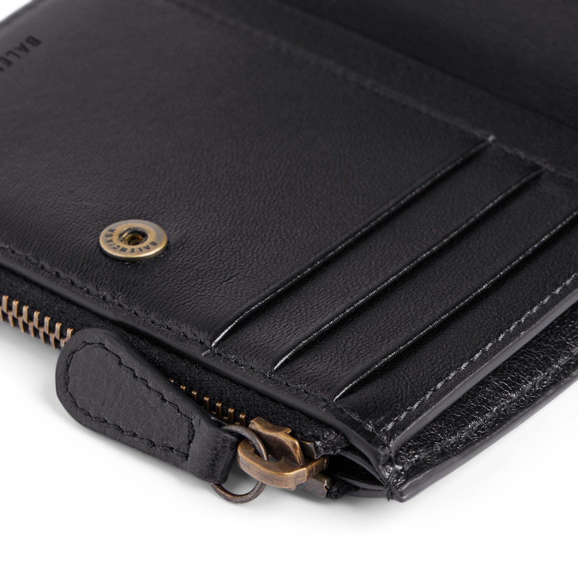 Balenciaga Women Le City Bifold Leather Wallet In Black