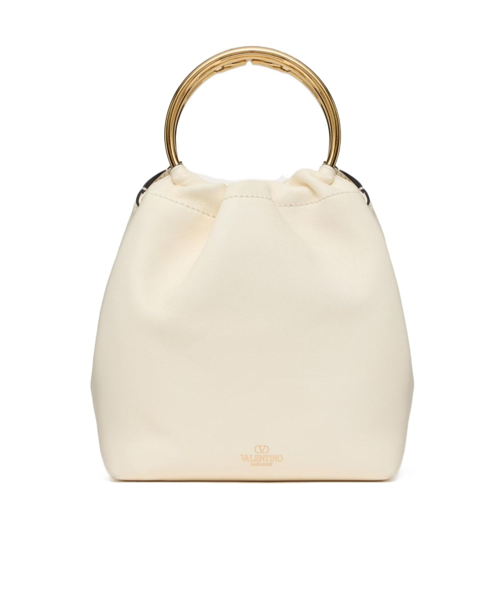 Valentino Vlogo-signature Leather Tote Bag In Nude