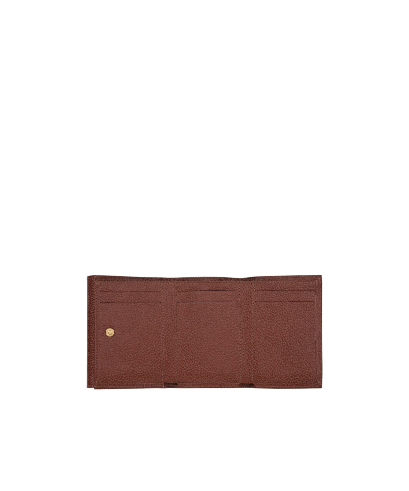 Longchamp Compact Leather Wallet In Brown