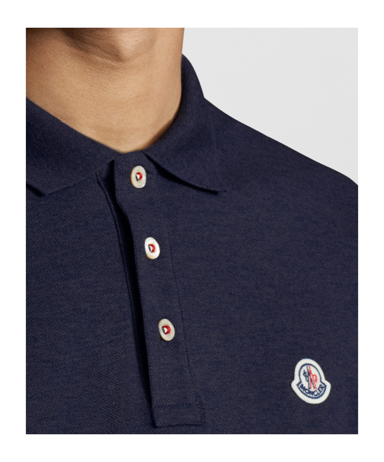 Moncler Short-sleeved Polo Shirt In Blue
