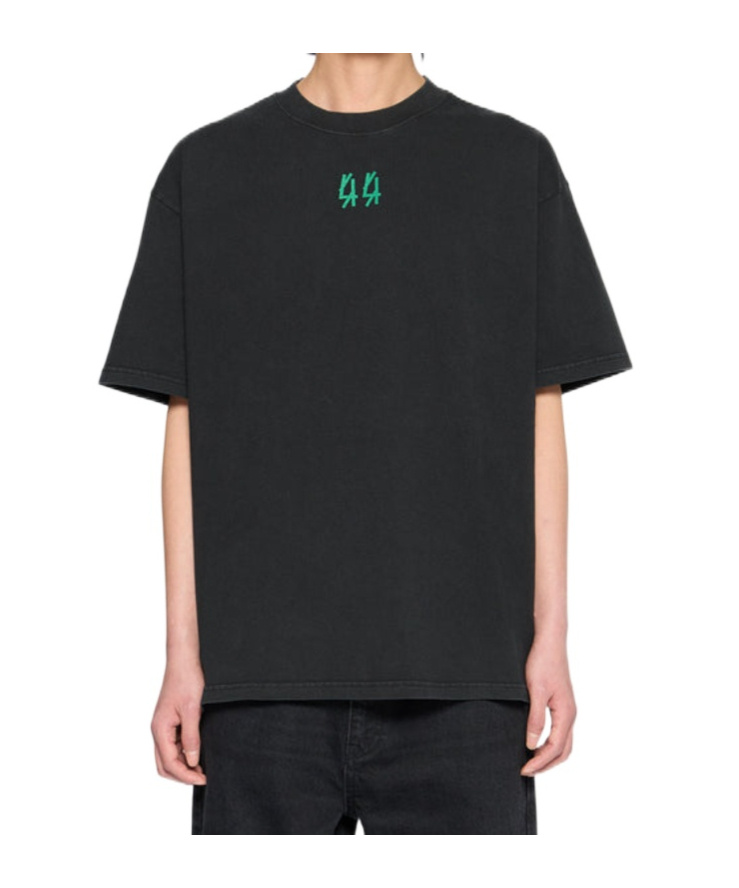 44 Label Group Logo Printed Crewneck T-shirt In Black