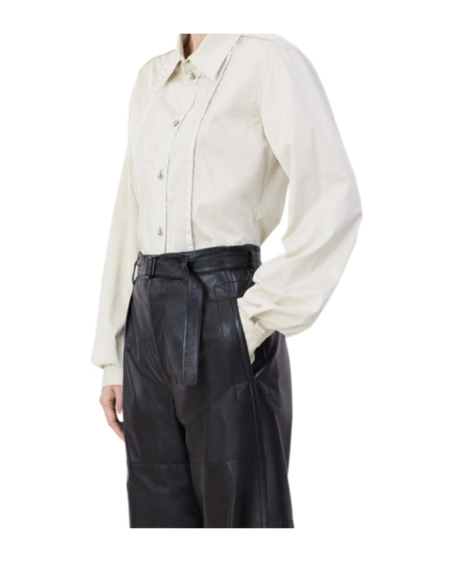 Lemaire Leather Pants With Bag In Black