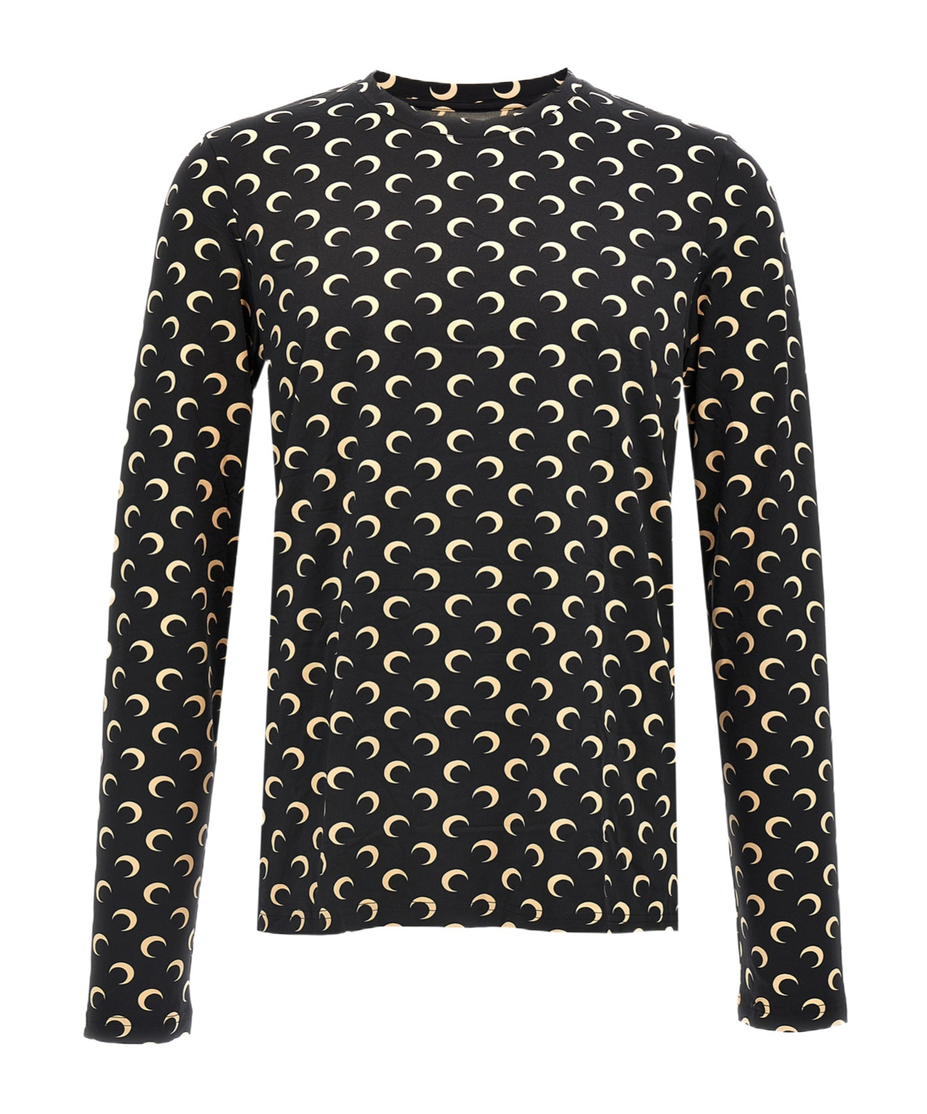 Shop Marine Serre Moon Printed Long-sleeved T-shirt In Black