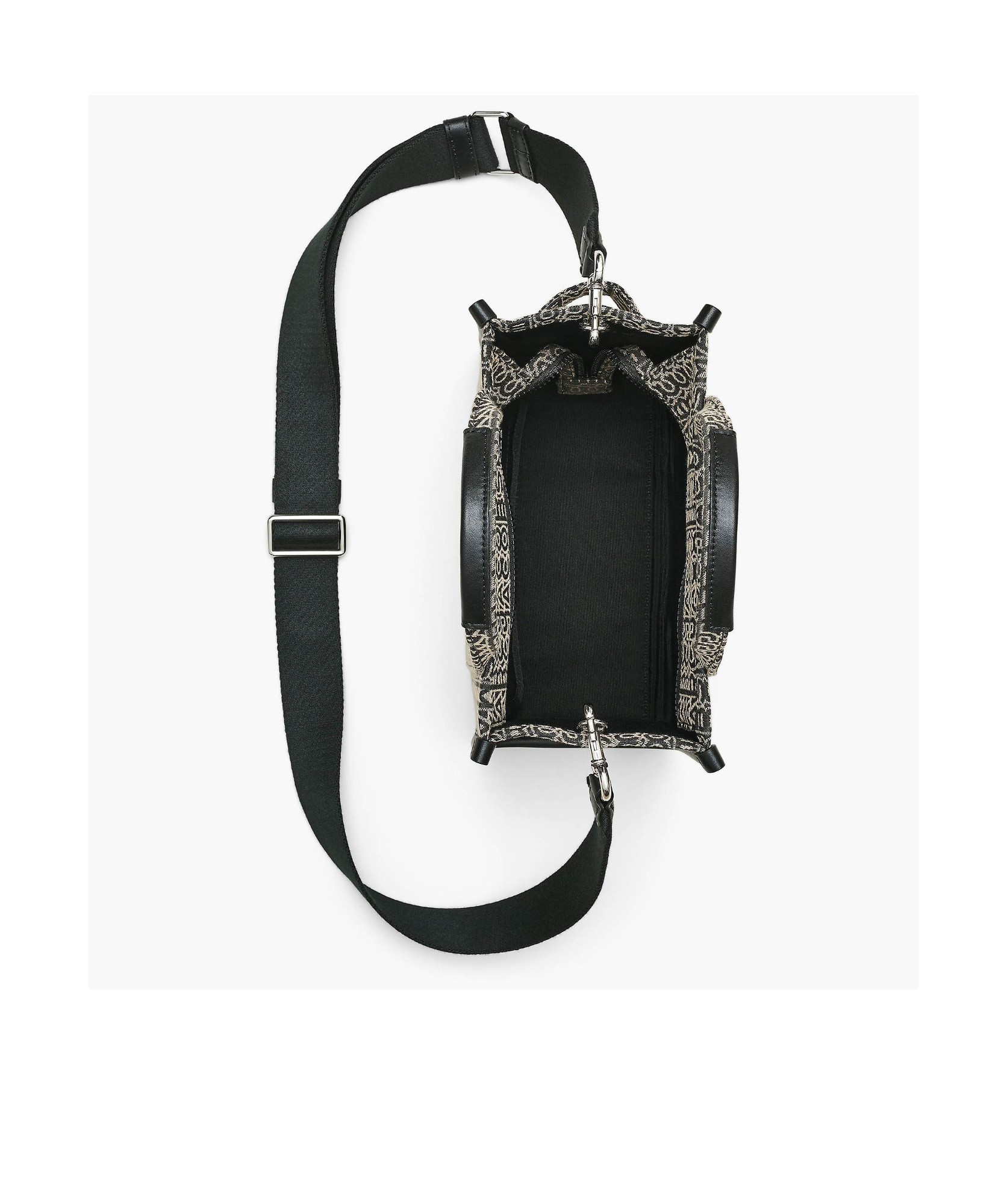 Marc Jacobs The Monogram Jacquard Small Tote Bag In Black