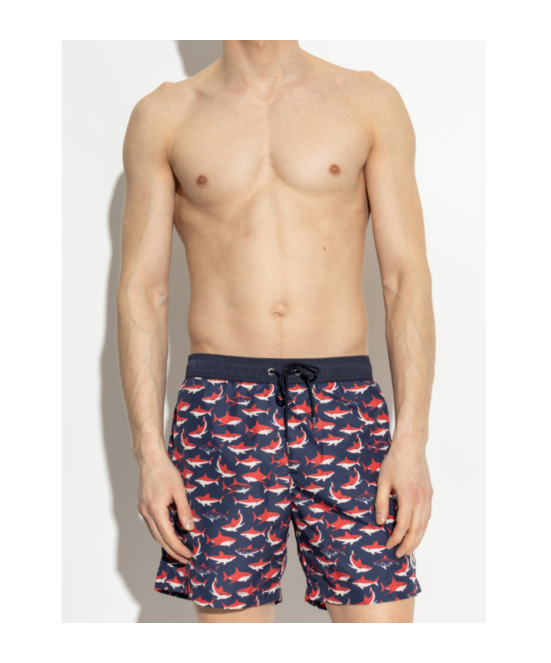 Moncler Men's Printed Swim Shorts In Multicolor