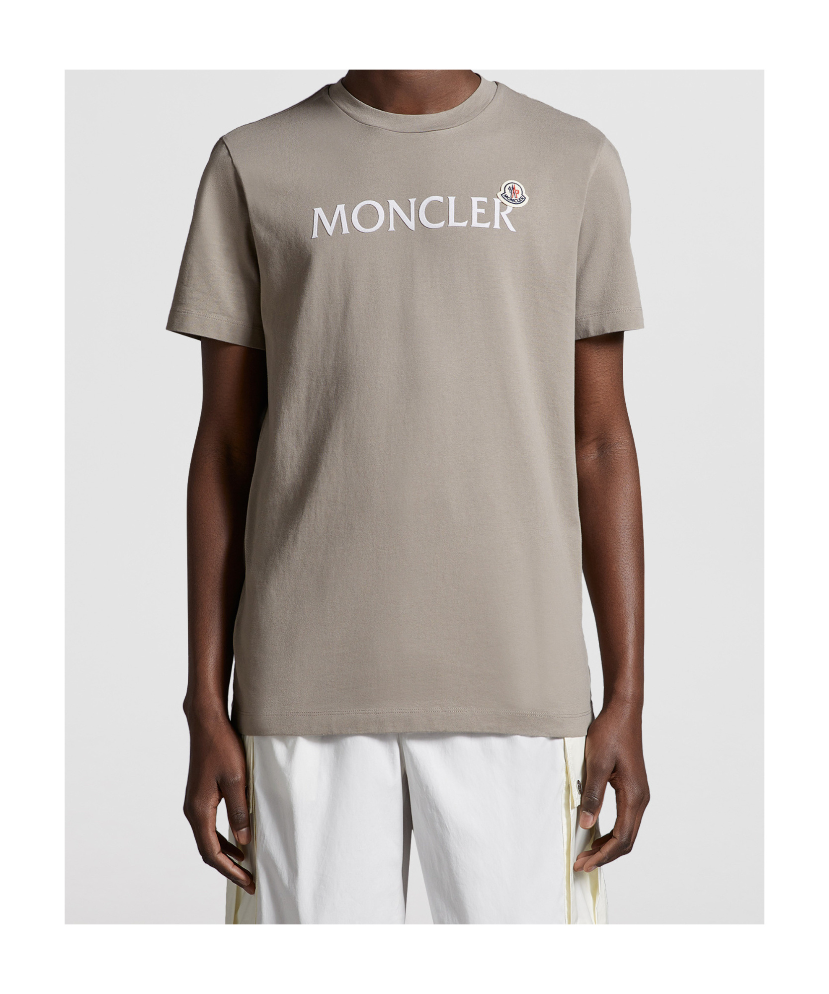 Moncler Short-sleeved Printed T-shirt In Nude