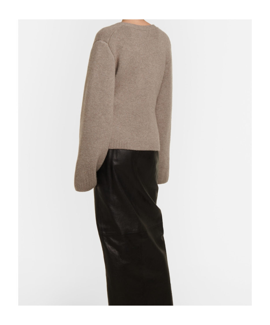 Khaite Scarlet Cashmere-blend Cardigan In Brown