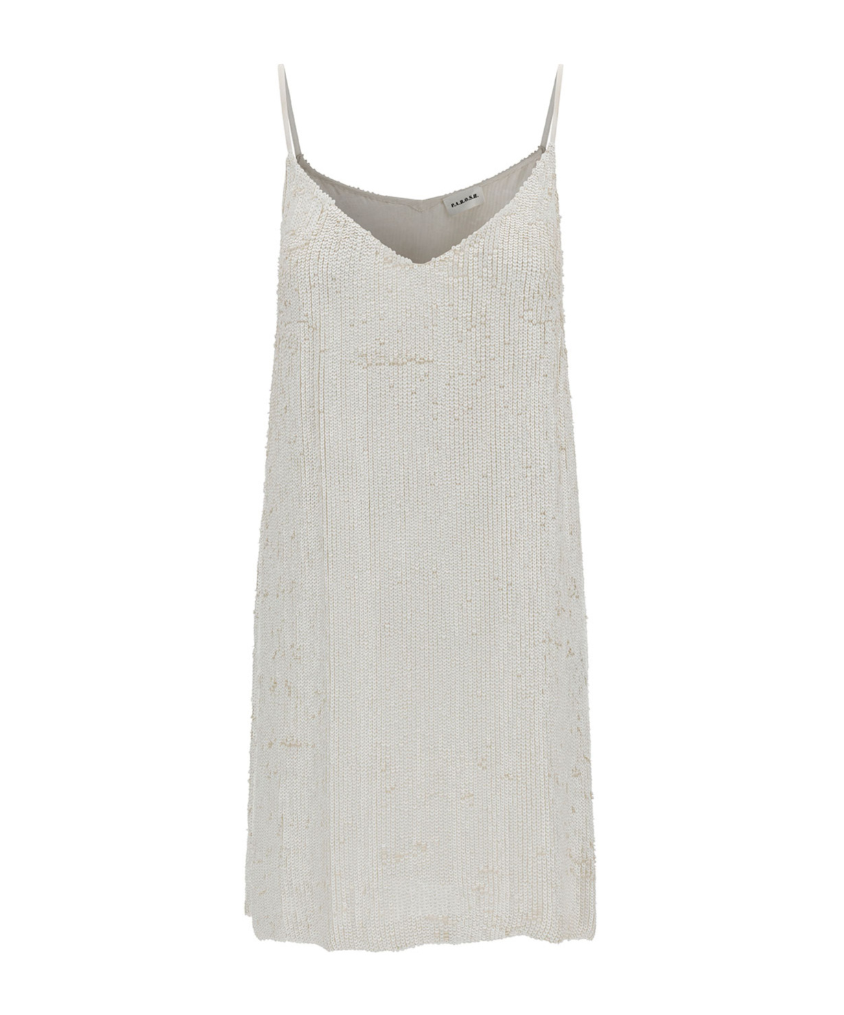 P.a.r.o.s.h Mini White Dress With All-over Paillettes In Viscose Woman In White